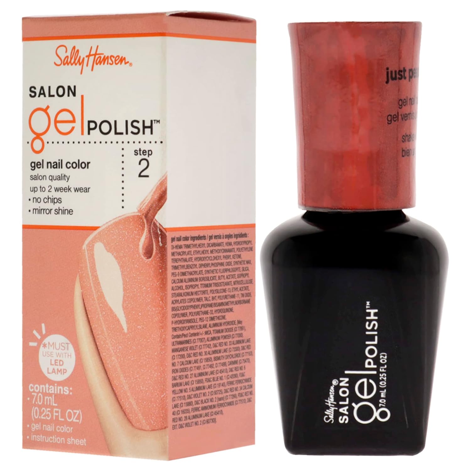 Sally Hansen Salon Pro Gel Nail Polish Lacquer, Just Peachy, 0.24 Fl. Oz. : Beauty & Personal Care