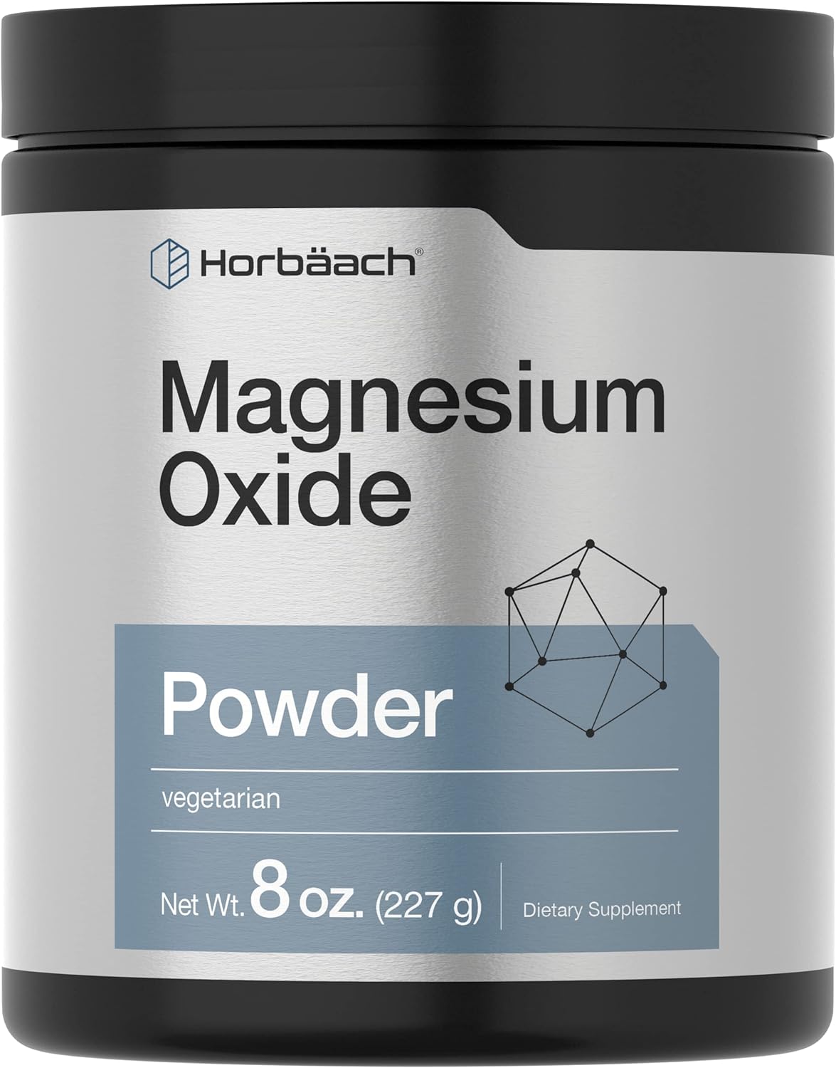 Horbach Magnesium Oxide Powder | 400mg | 8 Ounces (227 g) | Vegetarian, Non-GMO, and Gluten Free Supplement