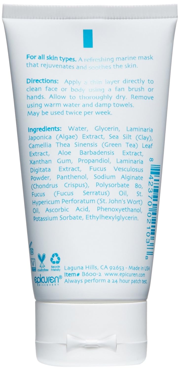 Epicuren Discovery Green Tea & Seaweed Soothing Mask, 2.5 Oz. : Beauty & Personal Care