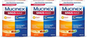Mucinex Sinus-Max Max Strength Day & Night Liquid Gels , 24 ct (Pack of 3)