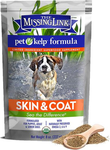 The Missing Link Pet Kelp Canine Skin & Coat 8Oz Superfood Powdered Supplement, Organic & Limited Ingredient Formula For Dogs