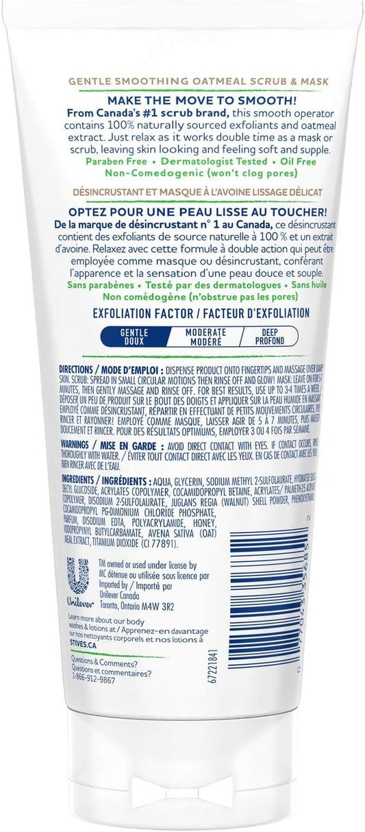 St. Ives Oatmeal Scrub + Mask 100% Natural Exfoliants Hypoallergenic And Paraben Free