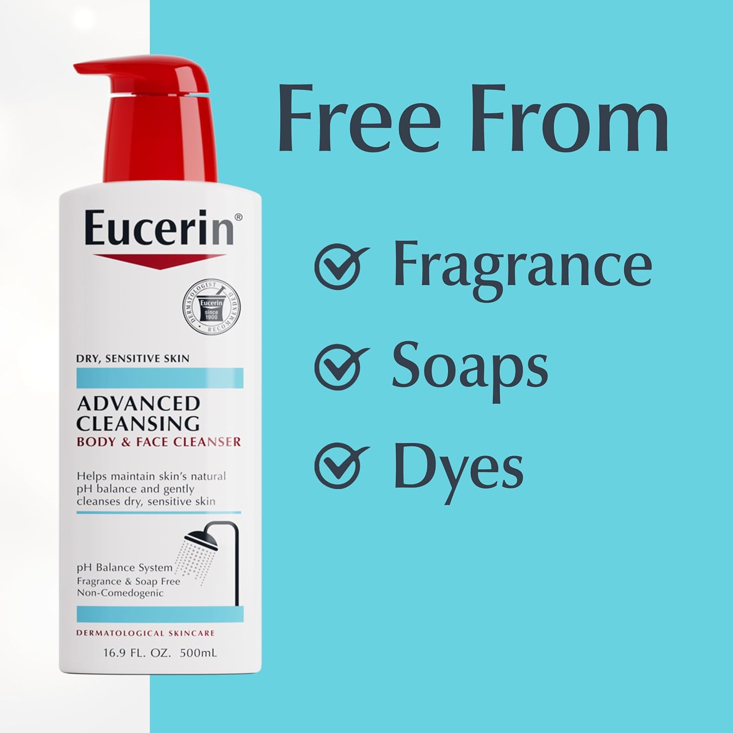 Eucerin Advanced Cleansing Body & Face Cleanser - Fragrance & Soap Free For Dry, Sensitive Skin - 16.9 Fl. Oz Bottle : Elbow Braces : Beauty & Personal Care