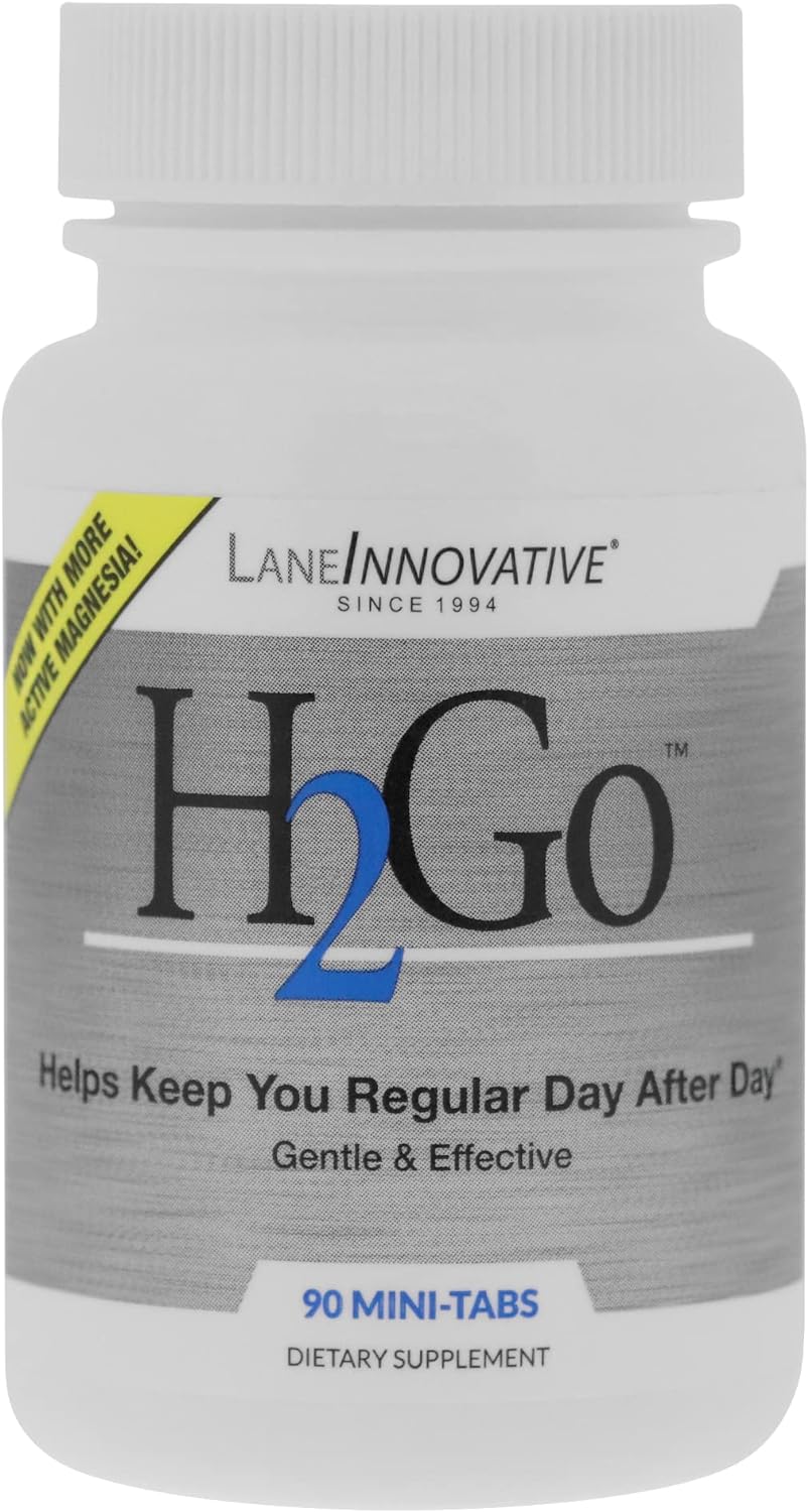 Lane Innovative - H2Go, Helps Relieve Constipation And Irregularity, Gentle And Effective, Natural Mineral Supplement, Supports Colon And Digestive Health, No Artificial Irritation (90 Mini-Tabs)