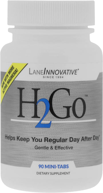 Lane Innovative - H2Go, Helps Relieve Constipation and Irregularity, Gentle and Effective, Natural Mineral Supplement, Supports Colon and Digestive Health, No Artificial Irritation (90 Mini-tabs)