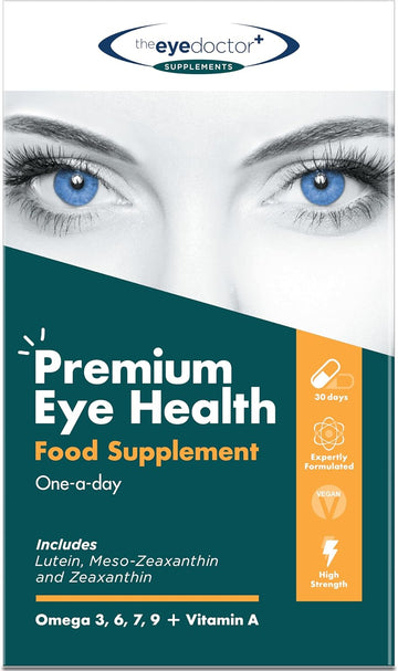 The Eye Doctor Dry Eye Supplement - 60 Vegan Capsules - Lutein, Zeaxanthin, Meso-Zeaxanthin, Vitamin A, Omega 3 6 7 9, Sea Buckthorn Fruit - Goji Berry & Bilberry Extract - Vision Health Support