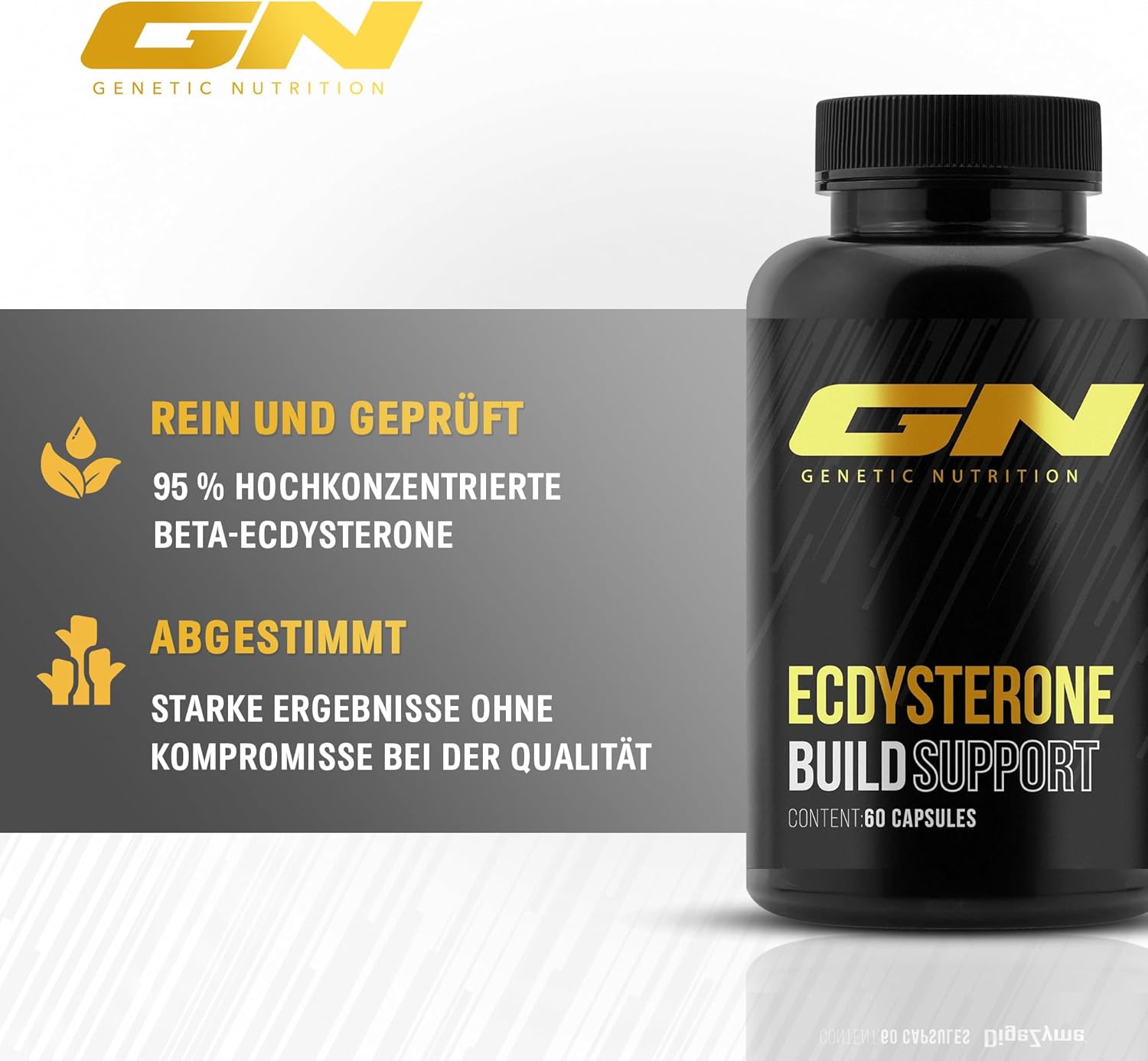 Gn Laboratories Ecdysterone (60 Capsules) - Ecdysterone Capsules High Dose - 270 Mg Beta Ecdysterone - Made In Germany - Dietary Supplement For Muscle Building