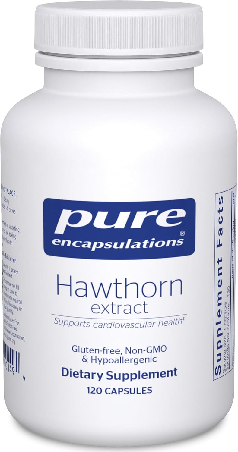 Pure Encapsulations Hawthorn Extract | Crataegus Oxyacantha Hypoallergenic Supplement For Cardiovascular System Support | 120 Capsules