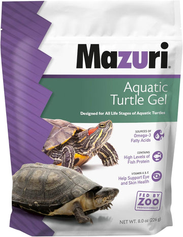 Mazuri | Aquatic Turtle Food | Easy-To-Serve Gel | Freshwater Formula- 8 Ounce (8 Oz) Bag