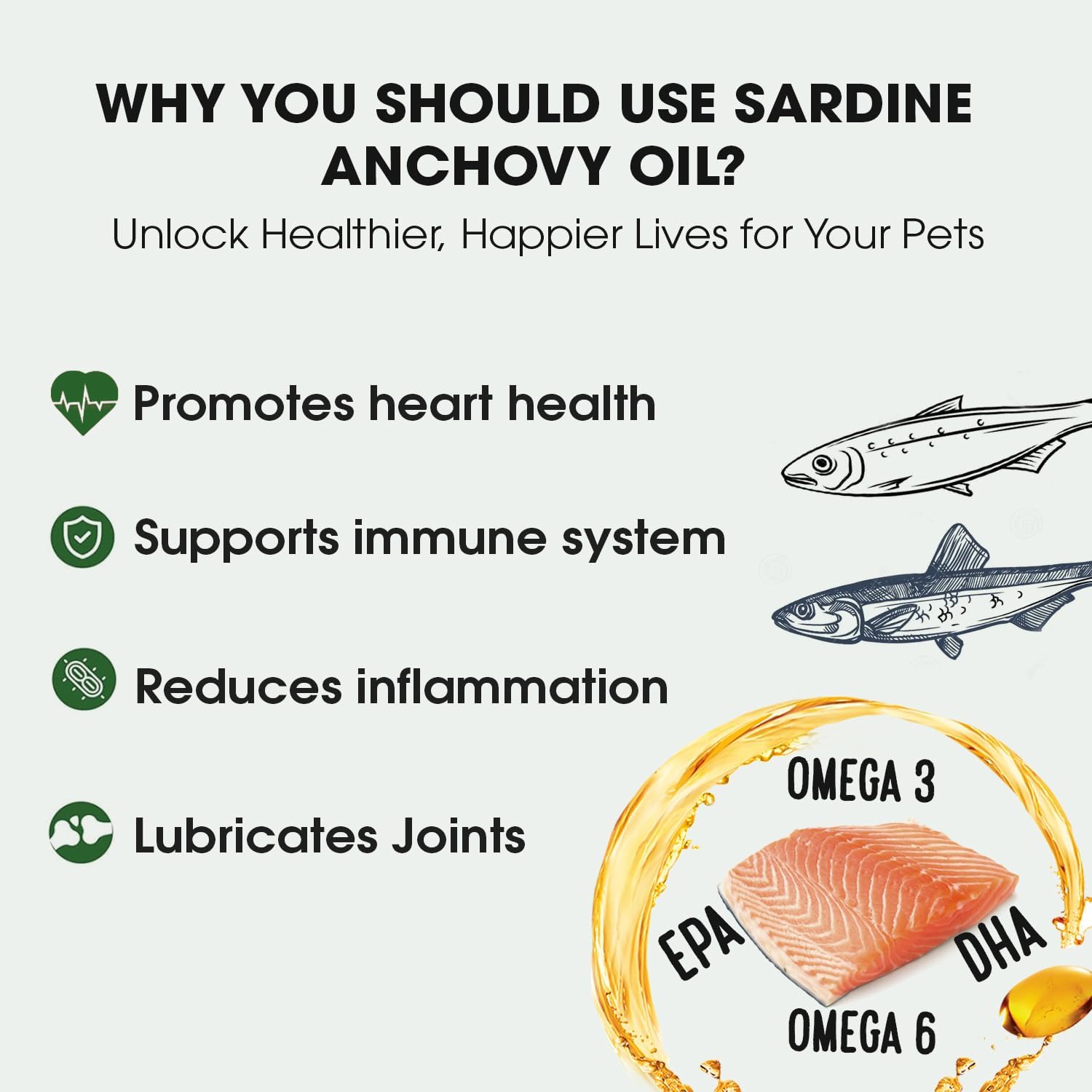 Iceland Pure Sardine Anchovy Oil | Wild Caught | 1597mg of Omega 3 per teaspoon | Unscented Pharmaceutical Grade | For Dogs and Cats | BPA-Free Brushed Aluminum Epoxy coated Bottle with Pump 17oz : Pet Fish Oil Nutritional Supplements : Pet Supplies
