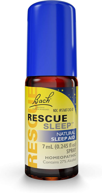 Bach RESCUE SLEEP Spray 7mL, Natural Sleep & Stress Relief Aid, Homeopathic Flower Essence, Vegan, Free of Melatonin, Sugar, and Gluten, Non-Narcotic, Non-Habit Forming
