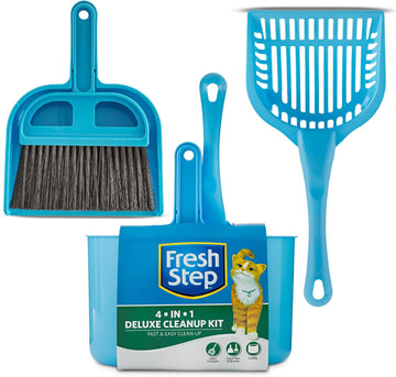 Fresh Step Starter Kit For Cats - Cat Litter Box Cleanup Kit With Everything Pet Parents Need - Deluxe Clean Up Set