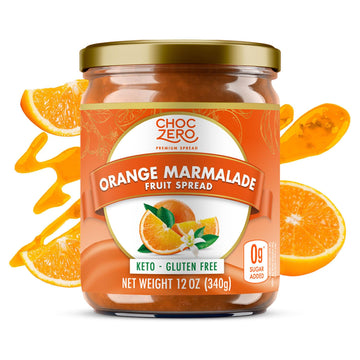 Choczero Sugar Free Orange Marmalade - Sweet Keto Jam Spread With Oranges - No Added Sugars (1 Jar, 12Oz)