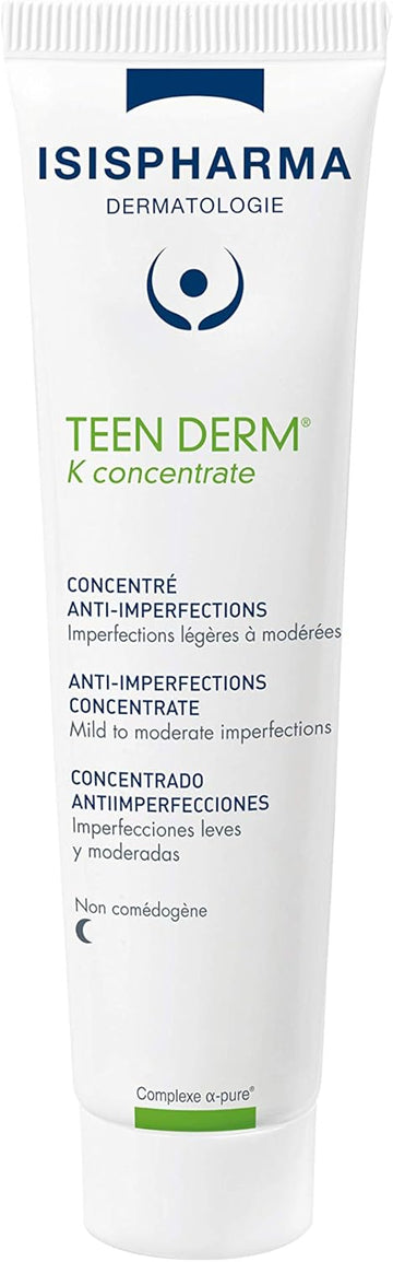 Isispharma Teen Derm K Concentrate - Serum For Face For Acne Treatment - With Salicylic Acid And Avocado Oil - Superficial Peeling Effect - Glass Skin Effect - Made In France