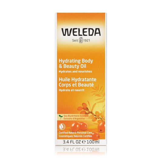 Weleda Hydrating Sea Buckthorn Body and Beauty Oil, 3.4 Fluid Ounce, Plant Rich Body and Beauty Oil with Sea Buckthorn and Sesame Oils