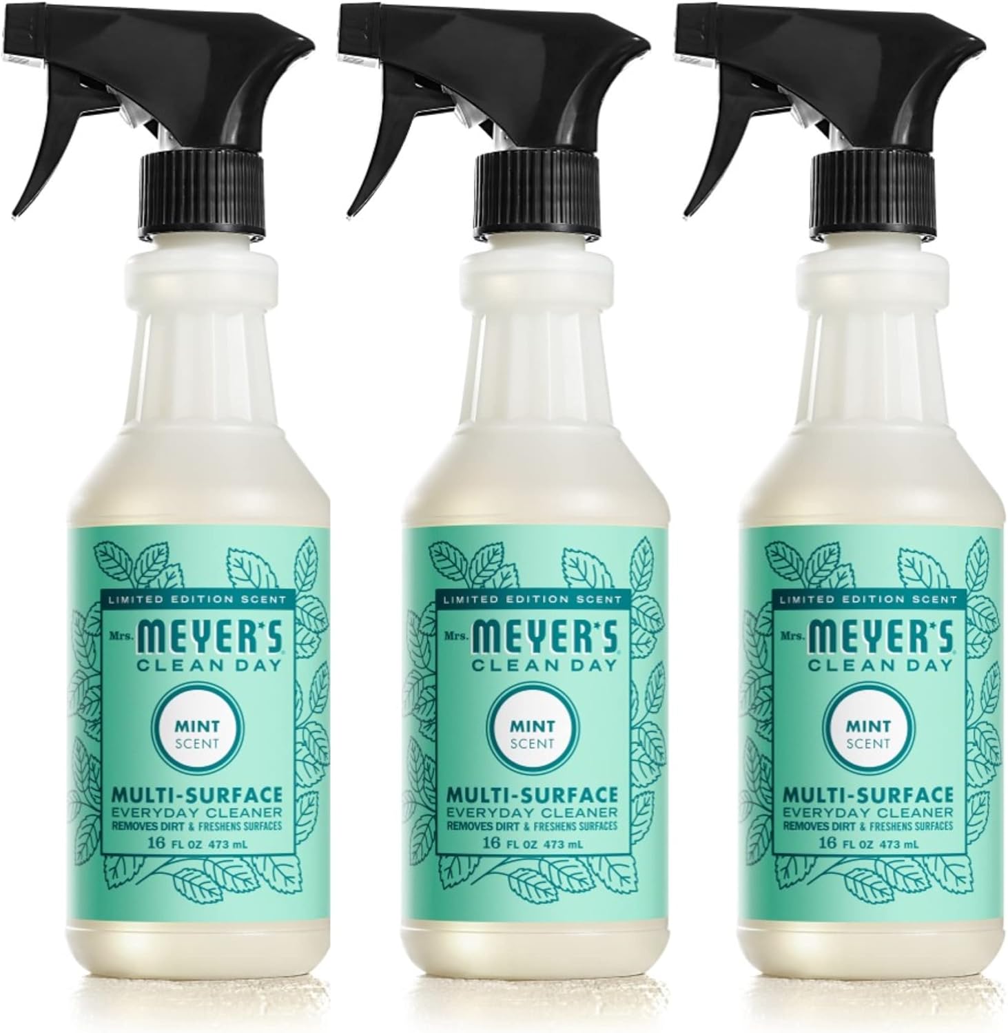 Mrs. Meyer'S Clean Day All-Purpose Cleaner Spray, Limited Edition Mint, 16 Fl. Oz - Pack Of 3