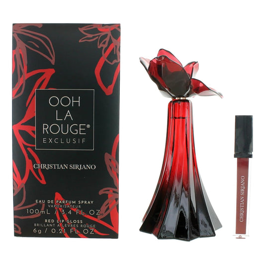 Christian Siriano Ooh La Rouge Exclusif For Women - 2 Pc Gift Set 3.4 Oz Edp Spray, 0.21Oz Red Lip Gloss : Beauty & Personal Care