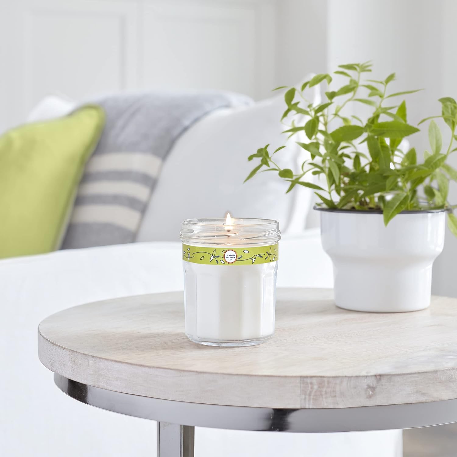 Mrs. Meyer's Clean Day Scented Soy Candle, Large Glass, Lemon Verbena, 7.2 oz, 2 ct : Health & Household