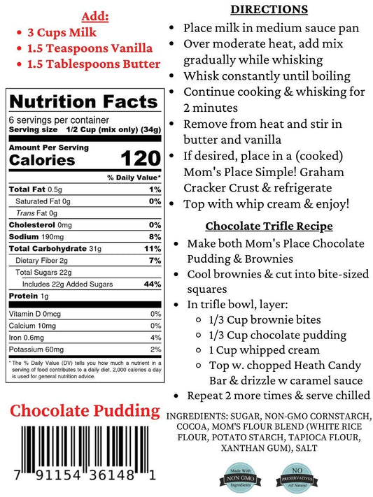 Gluten-Free Creamy Chocolate Pudding Mix