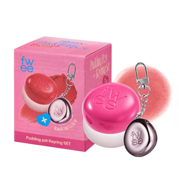 Lip&Cheek Blurry Pudding Pot + Pendant Keyring | Skirt | Random Colored Keyring | Makeup Blush, Buildable Lightweight, Multi-Use Soft Matte Finish | 5G