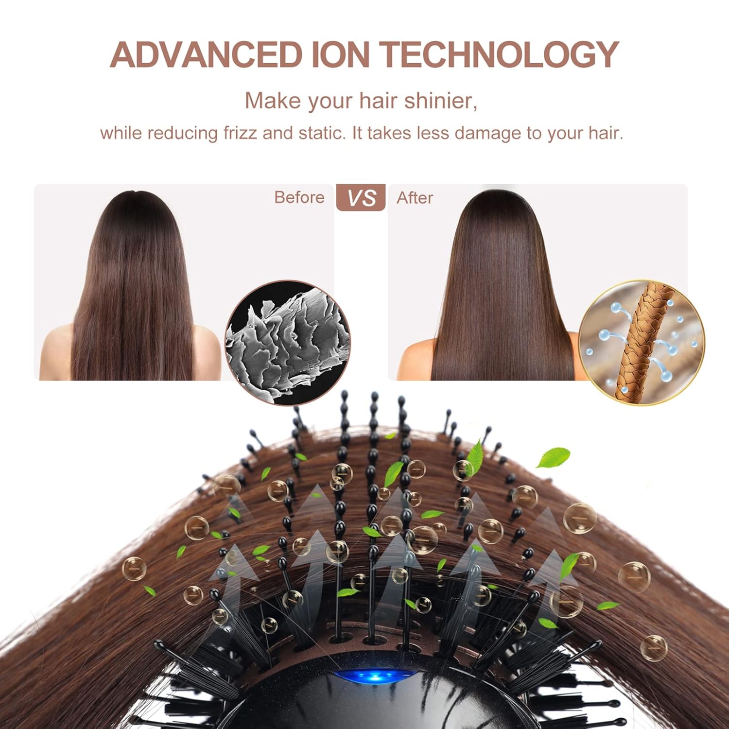 One Step Hair Dryer & Volumizing Hot Air Brush, Blow Dryer, Ceramic Straightener, Curler & Hot Comb 4 In 1 Salon Ionic Brush, Hair Styling Tools, Black : Beauty & Personal Care