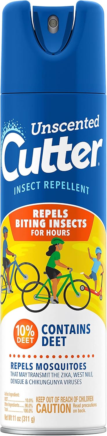 Cutter Insect Repellent 11 Ounces, Unscented Aerosol, Repels Mosquitoes Up To 10 Hours