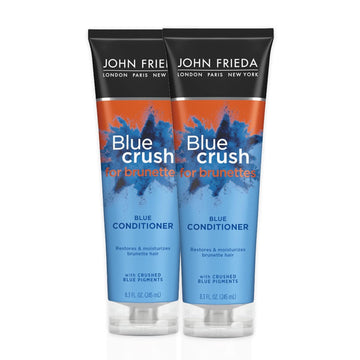 John Frieda Blue Crush Conditioner For Brunettes, Moisturization For Color Treated And Natural Brunette Hair, 8.3 Oz (Pack Of 2)