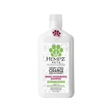 Hempz Petz Deodorizing Dog Shampoo, Creamy Citrus Orange & Red Raspberry, 17 Fl. Oz. - Pet Shampoo