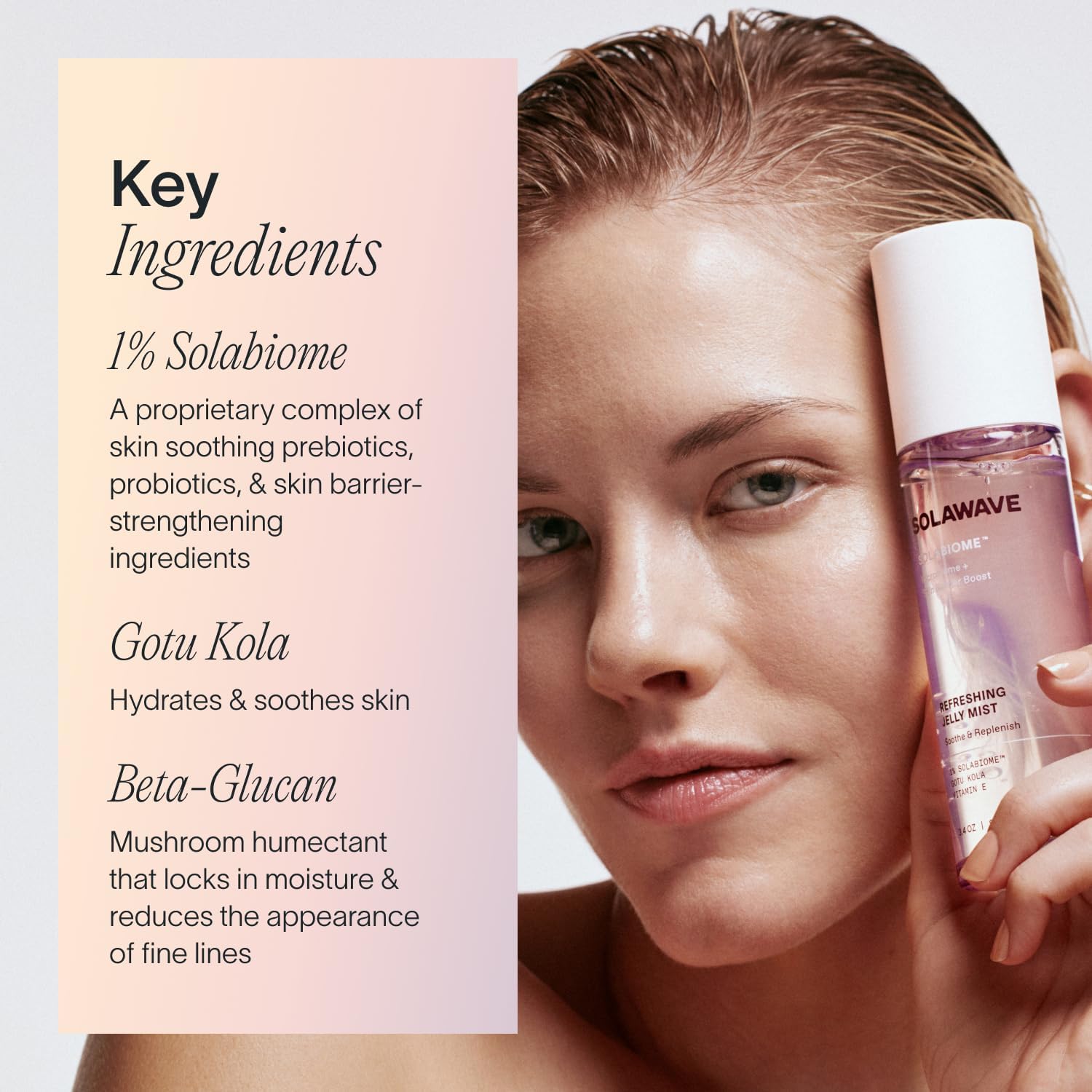 Solawave Refreshing Jelly Mist Toner With Gotu Kola, Prebiotics, Probiotics, Hydrating Pro Vitamin B5 For All Skin Types (3.4 Oz) : Beauty & Personal Care