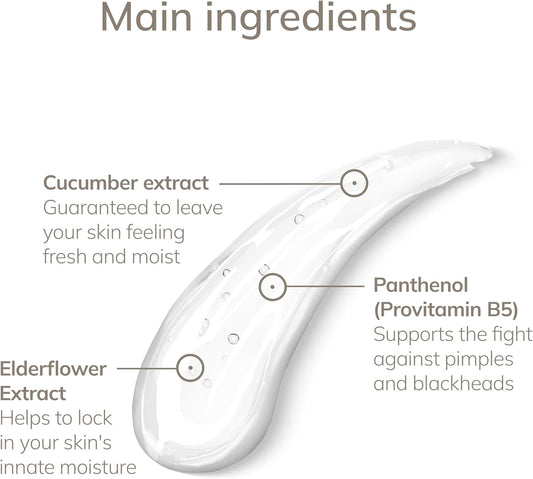 Geske | Hydrating Cleanser | Geske Smartappguided™ Facial Brushes | Cucumber & Elderberry Extract, Vitamin E & Provitamin B5 | Impure Skin | Daily | All Skin Types | Vegan | Without Animal Testing