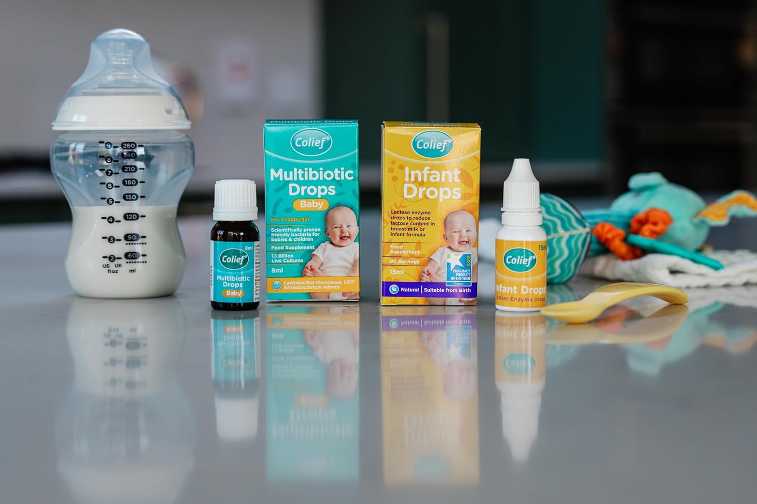 Colief Infant Digestive Aid And Probiotic Drops Bundle | 1.1 Billion Live Cultures : Baby