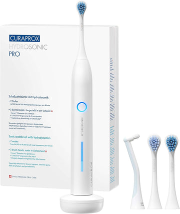 Curaprox Hydrosonic Pro Sonic Toothbrush - Curaprox Electric Toothbrush For Adults With 7 Cleaning Levels