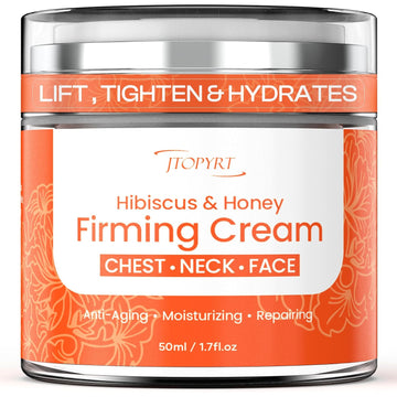 Hibiscus And Honey Firming Cream: Anti Aging Face Cream Reduces Wrinkles And Dryness Organic Neck Creams For Tightening And Firming Suitable For Face Neck And Shoulders