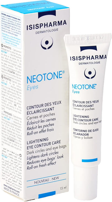 Isispharma Neotone Eyes - Brightening Eye Cream - With Licorice Extract And Hyaluronic Acid - Pigmentary Roll-On, Lightens Dark Circles And Decongests Puffiness - Made In France
