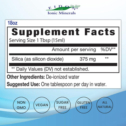 Eidon Liquid Silica Mineral Concentrate - Silica Supplement for Hair,