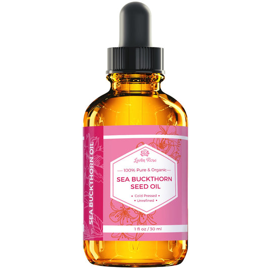 Leven Rose Sea Buckthorn Seed Oil, 100% Pure Unrefined Cold Pressed For Hair Skin And Nails (2 Oz)