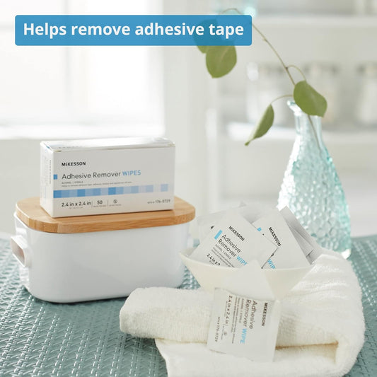 Mckesson Adhesive Remover Wipes, Sterile, Individual Packet, 50 Wipes