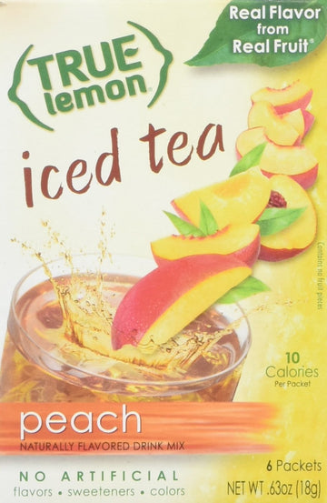 Peach Iced Tea Mix By True Lemon | Instant Powdered Drink Packets That Quench Your Thirst, Kit Includes 4 Boxes Of Mouth Watering True Citrus Peach (Iced Tea) 6 Count (Pack Of 4)
