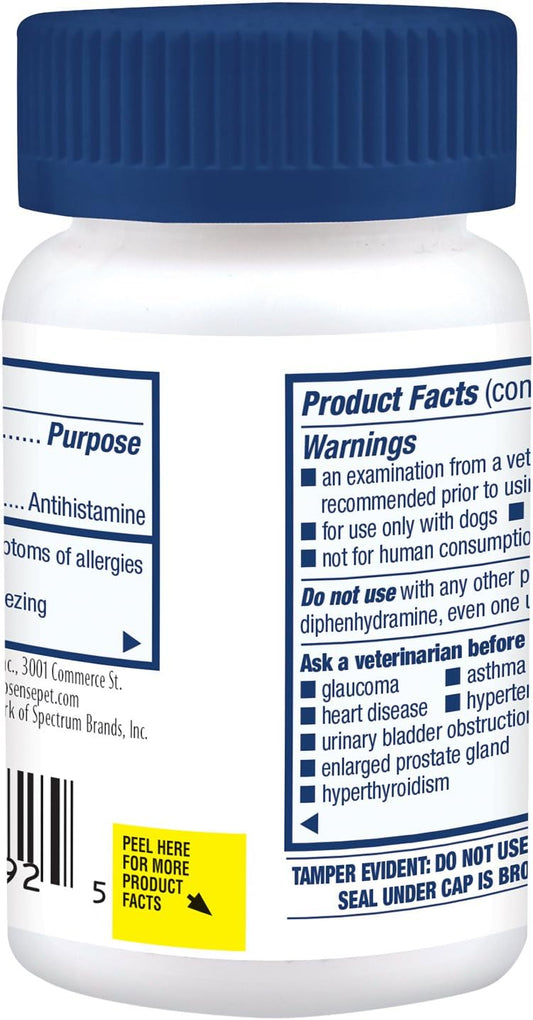 Pro-Sense Itch And Allergy Solutions, For Dogs, Antihistamine, 100 Count