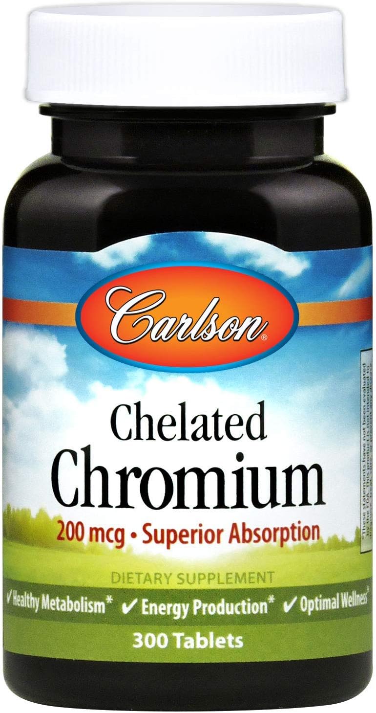 Carlson - Chelated Chromium, 200 mcg, Superior Absorption, Healthy Met
