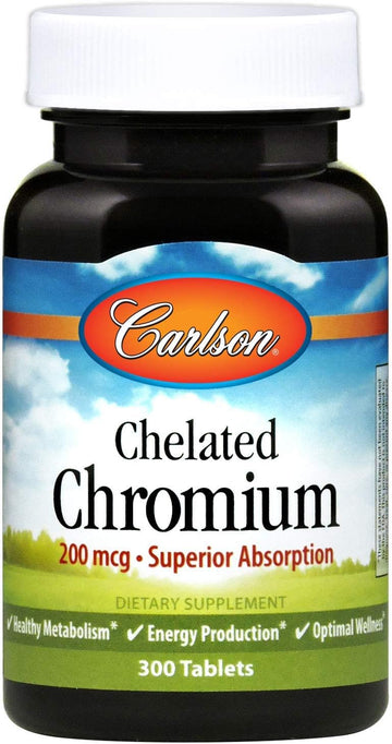 Carlson - Chelated Chromium, 200 mcg, Superior Absorption, Healthy Met