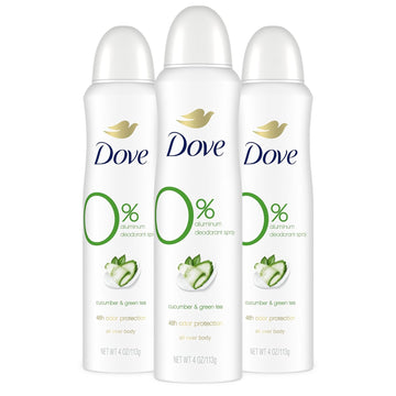 Dove Deodorant Spray Cucumber & Green Tea 3 Count For 48 Hour Protection Aluminum Free Deodorant 4 Oz