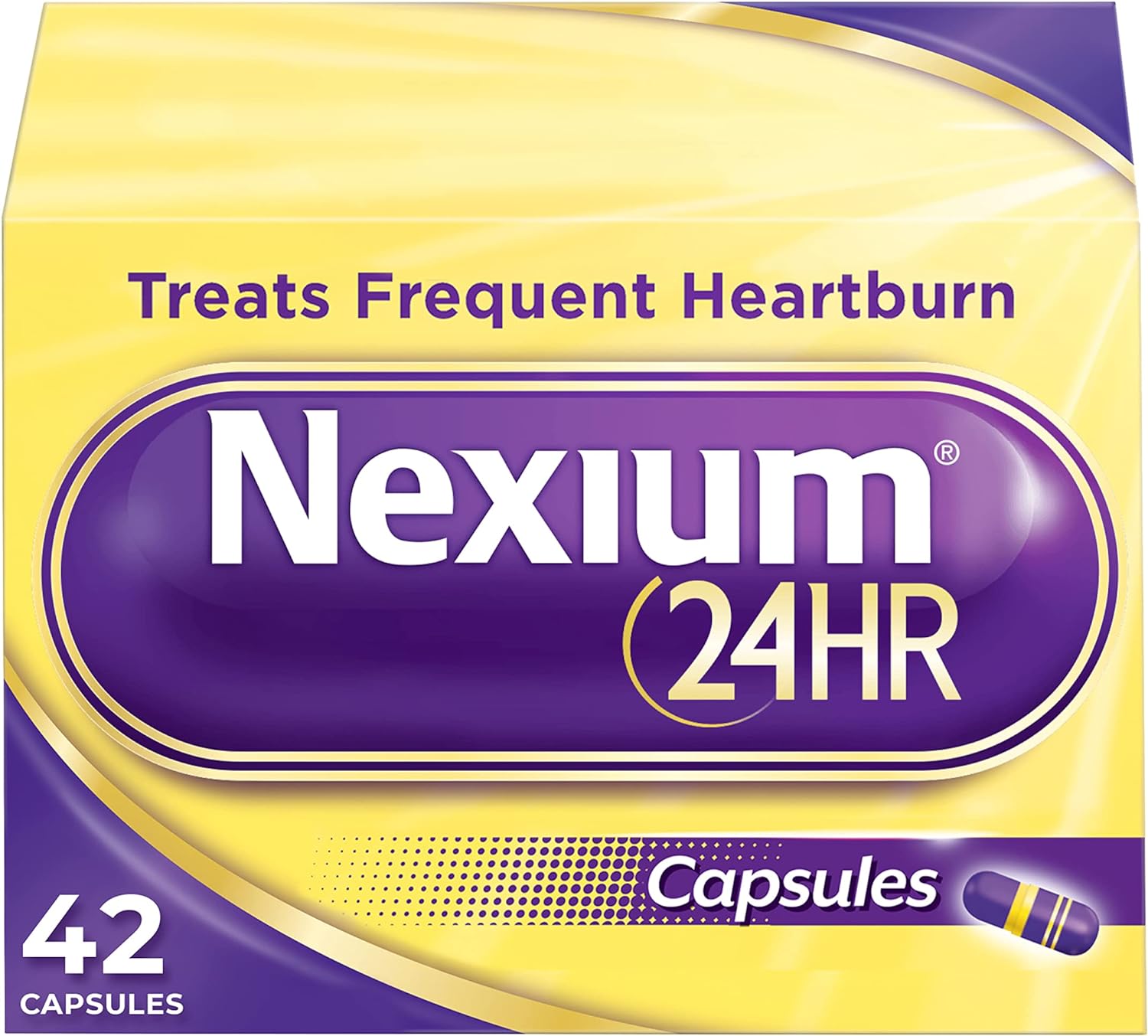 Nexium 24Hr Acid Reducer Heartburn Relief Capsules For All-Day And All-Night Protection From Frequent Heartburn, Heartburn Medicine With Esomeprazole Magnesium - 42 Count