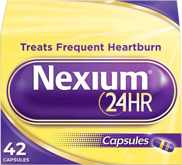 Nexium 24Hr Acid Reducer Heartburn Relief Capsules For All-Day And All-Night Protection From Frequent Heartburn, Heartburn Medicine With Esomeprazole Magnesium - 42 Count