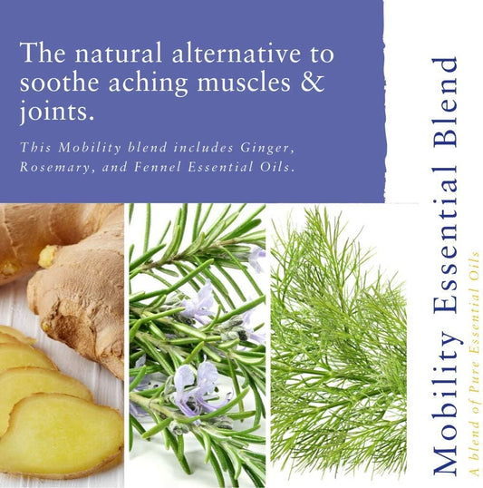 Absolute Aromas Mobility Bath & Massage Oil 100Ml - Peppermint, Rosemary And Eucalyptus Pure Essential Oils In A Jojoba, Sweet Almond & Evening Primrose Base