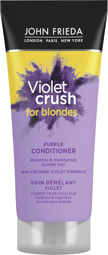 John Frieda Violet Crush For Blondes Toning Conditioner For Blonde Hair, Purple Conditioner For Blondes 75 Ml (Pack Of 2)