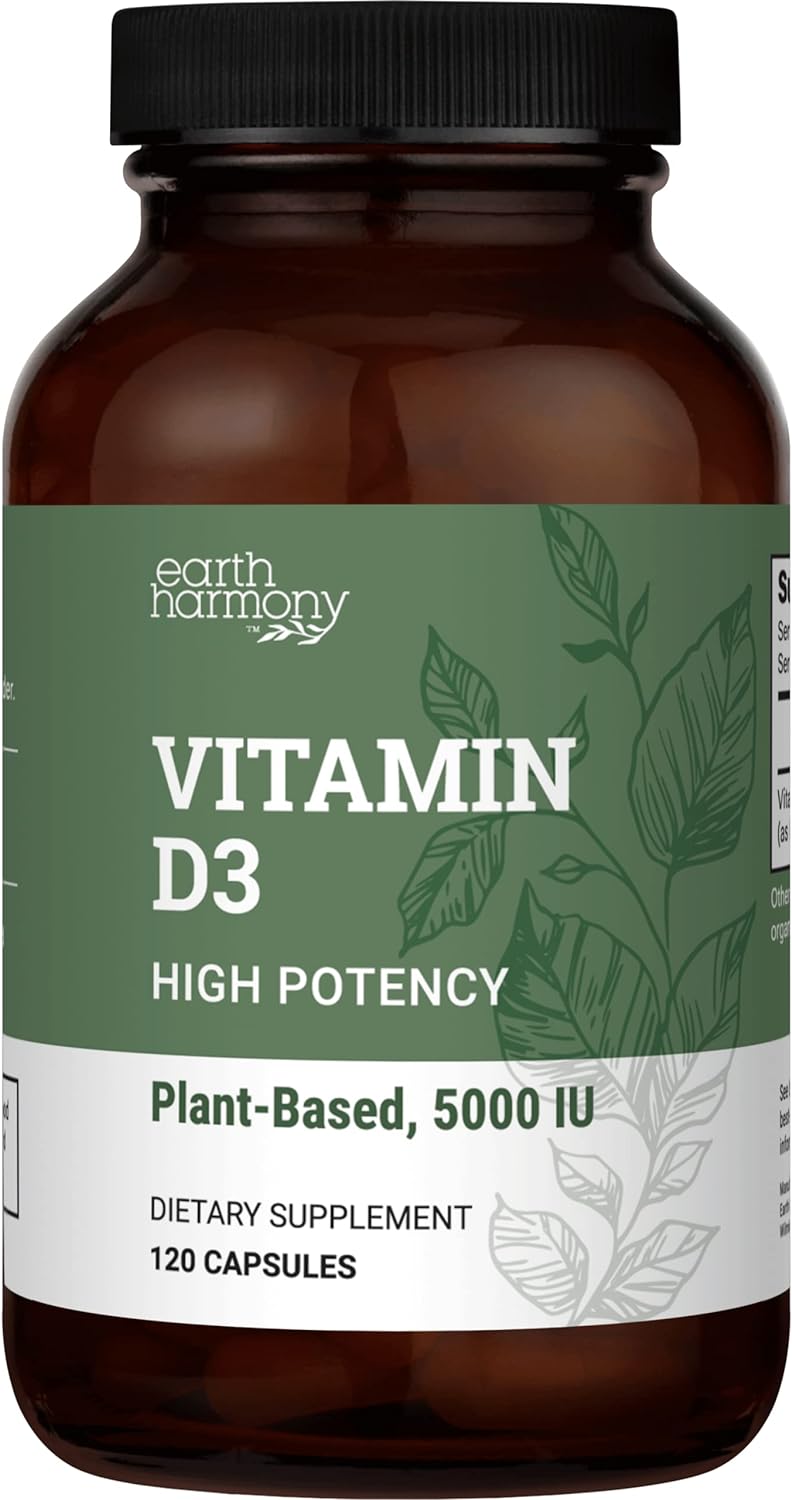 Vegan Vitamin D3 5000 Iu Supplement - Pure, High Potency D3 Vitamin 5000 Iu Supplements For Immune Health & Strong Bones Support - Vitamin D 5000 Iu - 120 Capsules, 4-Month Supply Of Vit D3