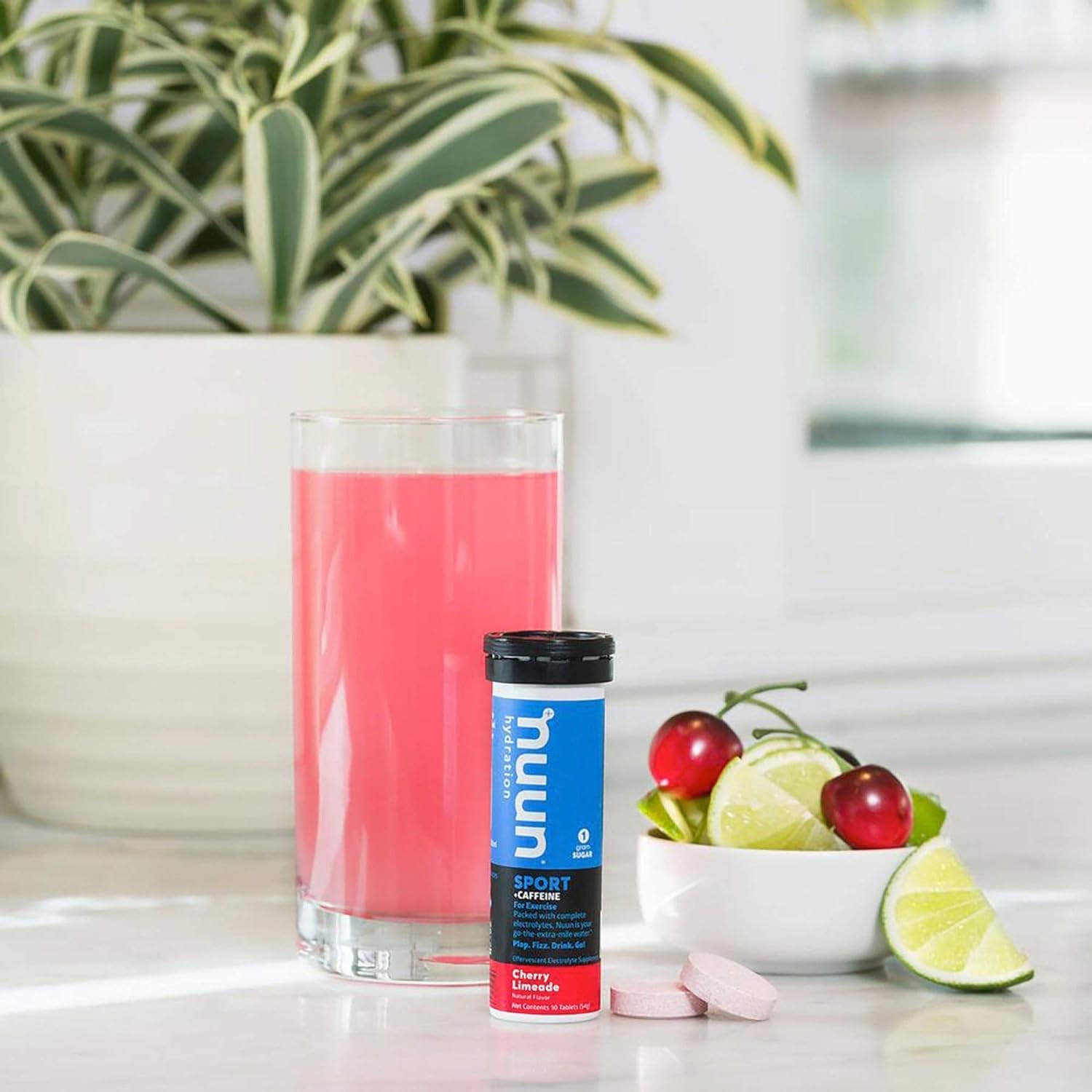 Nuun Sport + Caffeine Electrolyte Tablets for Proactive Hydration, Che
