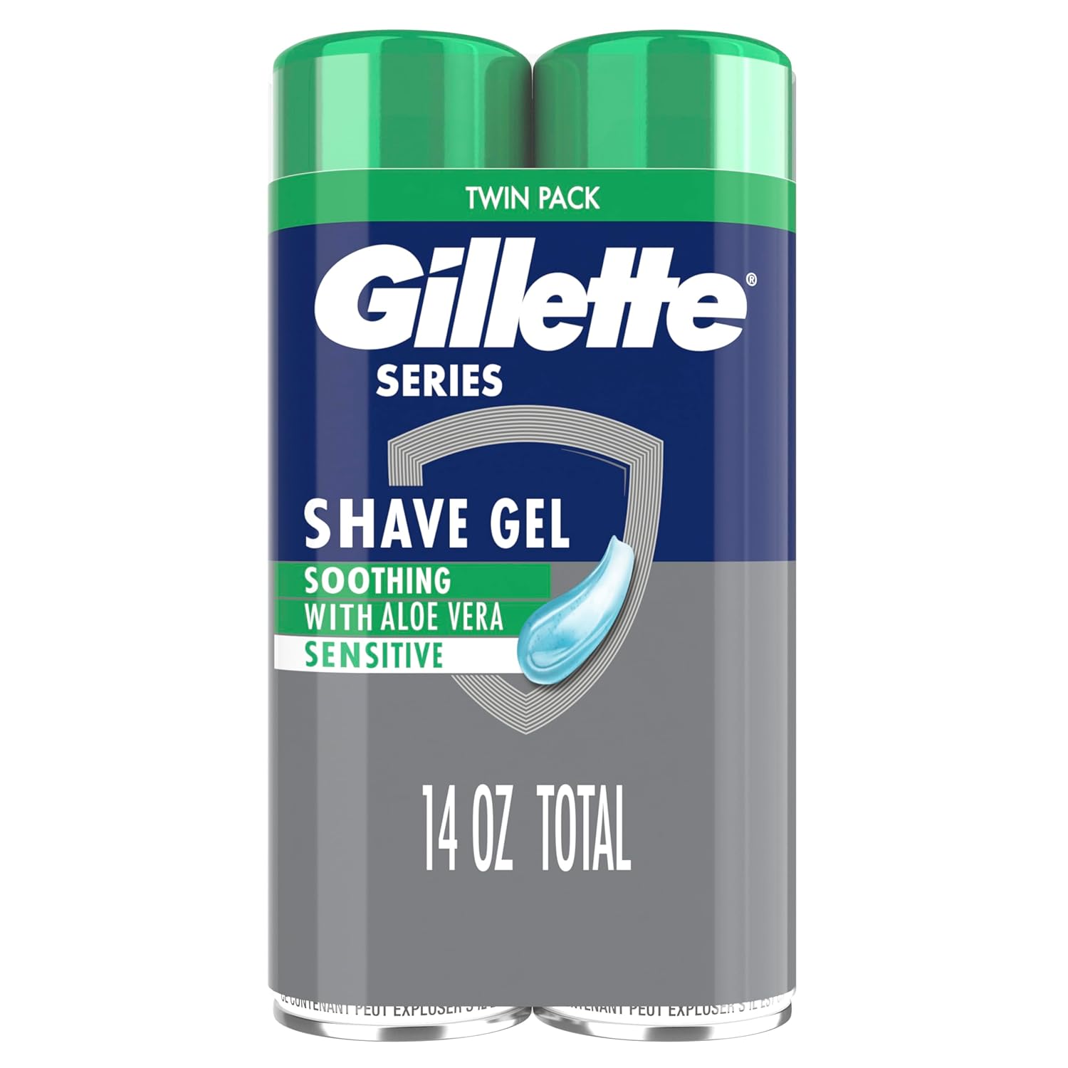 Gillette Series 3X Action Shave Gel, Sensitive Twin Pack, 7 Oz (Pack Of 2)