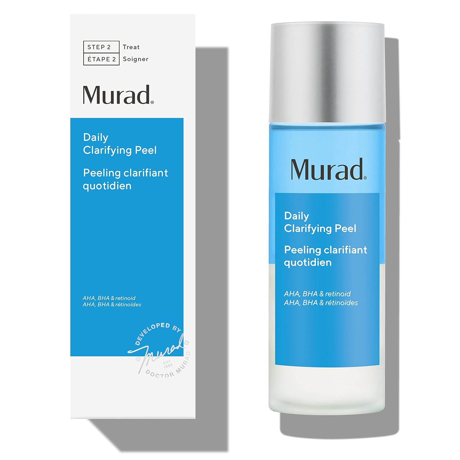 Murad Daily Clarifying Peel – Exfoliating Peel Solution – Resurfacing Retinoid/Aha/Bha Liquid - Skin-Smoothing Retinoid, Salicylic Acid & Glycolic Acid Peel For Face, 3.2 Fl Oz